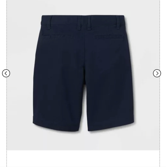 🆕 Cat & Jack Boys Twill School Uniform Flat Front Shorts 14 Navy NWT - Picture 2 of 4